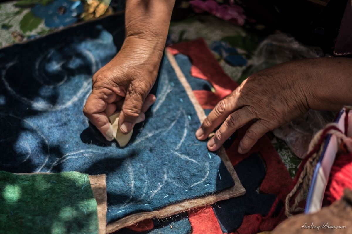 Artisanat kirghize feutre route de la soie